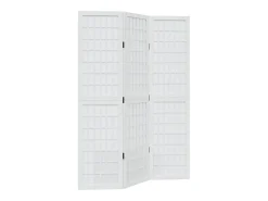 Tabique divisorio de 3 paneles en madera maciza de paulownia blanca