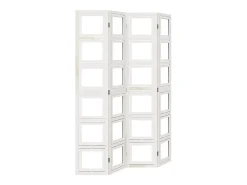 Tabique divisorio de 4 paneles en madera maciza de paulownia blanca