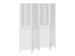 Tabique divisorio de 4 paneles en madera maciza de paulownia blanca