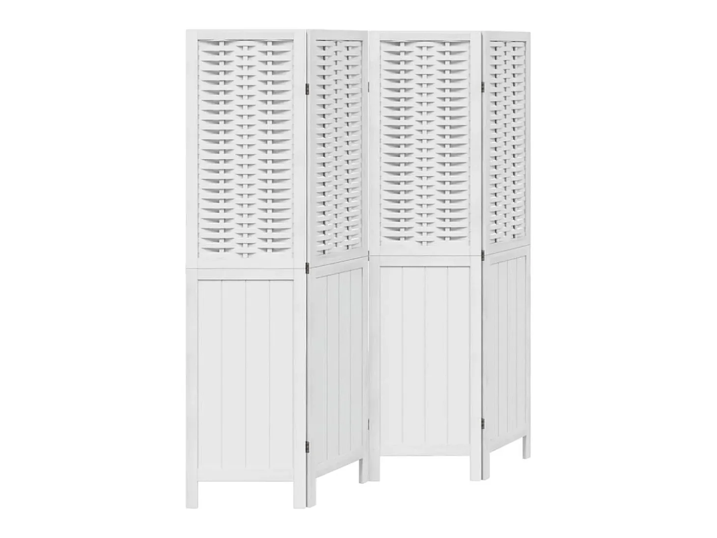 Tabique divisorio de 4 paneles en madera maciza de paulownia blanca