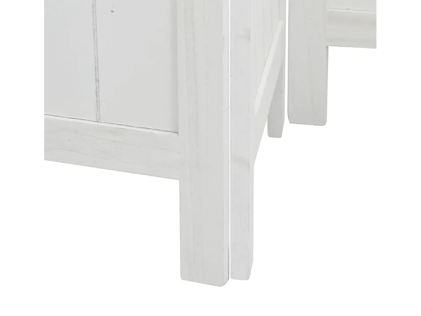 Tabique divisorio de 4 paneles en madera maciza de paulownia blanca