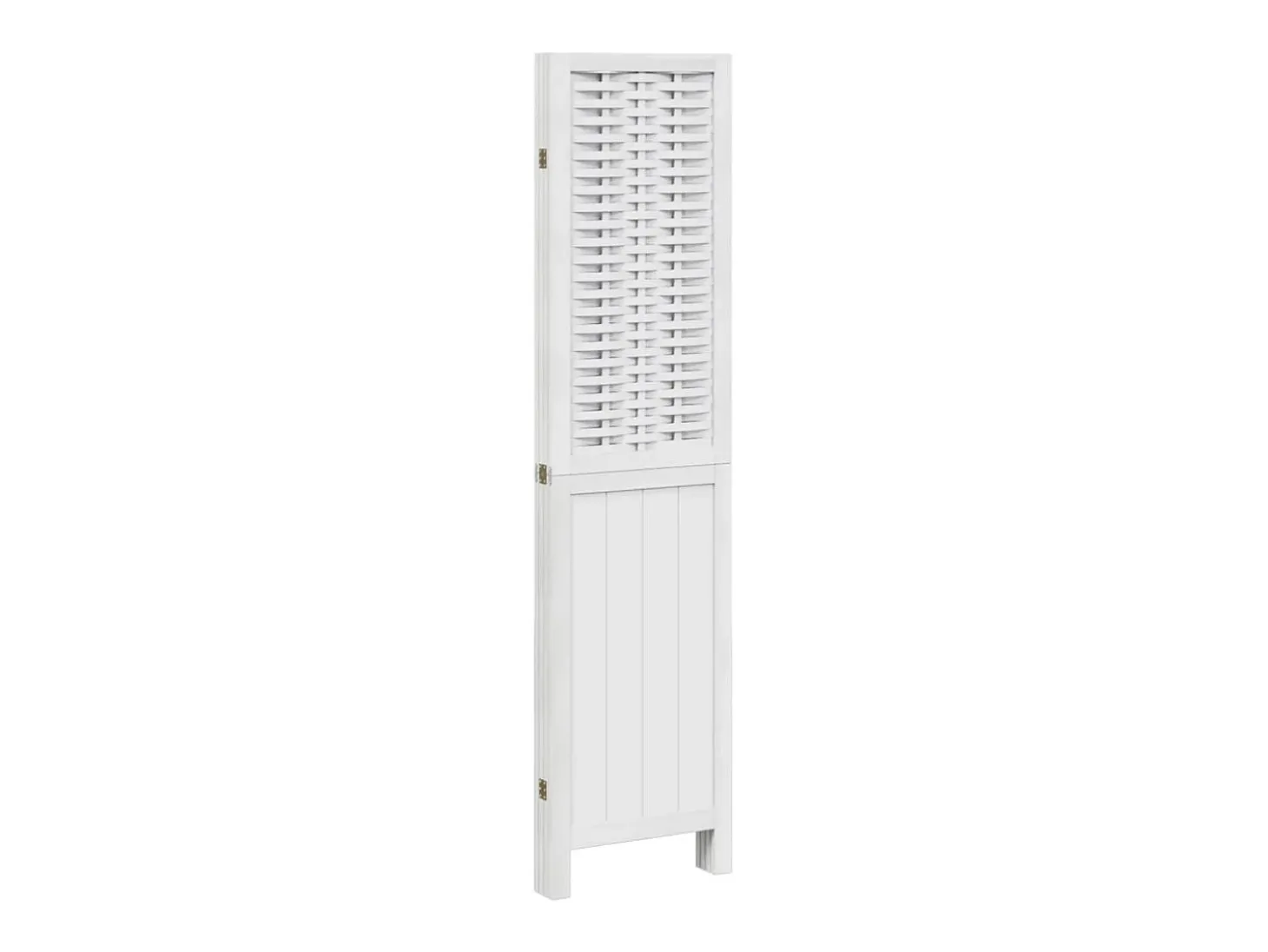 Tabique divisorio de 4 paneles en madera maciza de paulownia blanca