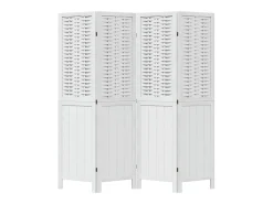 Tabique divisorio de 4 paneles en madera maciza de paulownia blanca