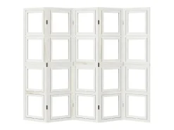 Tabique divisorio de 5 paneles en madera maciza de paulownia blanca