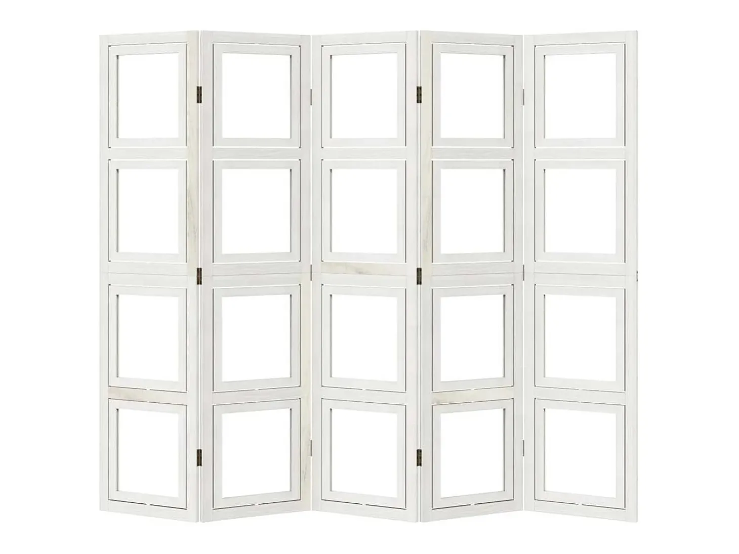 Tabique divisorio de 5 paneles en madera maciza de paulownia blanca