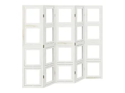 Tabique divisorio de 5 paneles en madera maciza de paulownia blanca