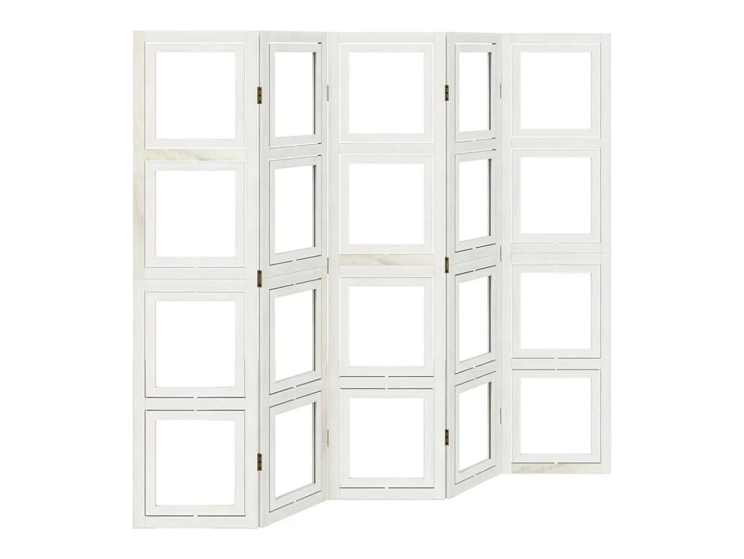 Tabique divisorio de 5 paneles en madera maciza de paulownia blanca