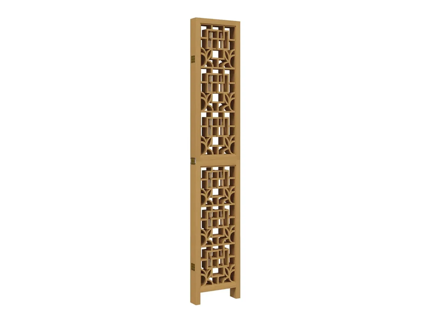 Tabique divisorio de 6 paneles en madera maciza de paulownia marrón