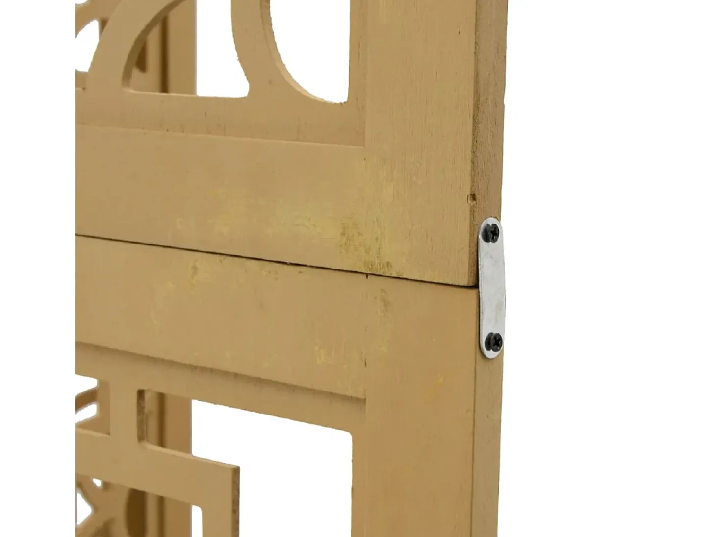 Tabique divisorio de 6 paneles en madera maciza de paulownia marrón