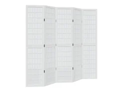 Tabique divisorio de 5 paneles en madera maciza de paulownia blanca