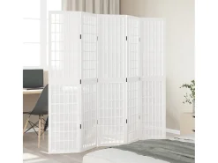 Tabique divisorio de 5 paneles en madera maciza de paulownia blanca