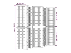 Tabique divisorio de 5 paneles en madera maciza de paulownia blanca