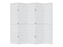 Tabique divisorio de 5 paneles en madera maciza de paulownia blanca