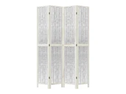 Tabique divisorio de 4 paneles en madera maciza de paulownia blanca
