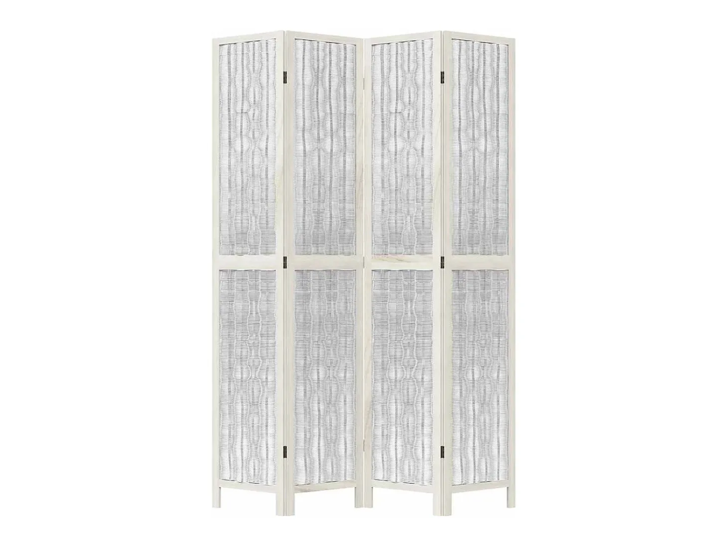 Tabique divisorio de 4 paneles en madera maciza de paulownia blanca
