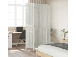 Tabique divisorio de 4 paneles en madera maciza de paulownia blanca