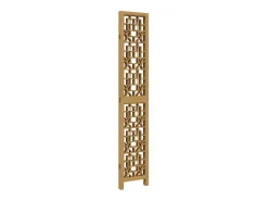 Tabique divisorio de 4 paneles en madera maciza de paulownia marrón