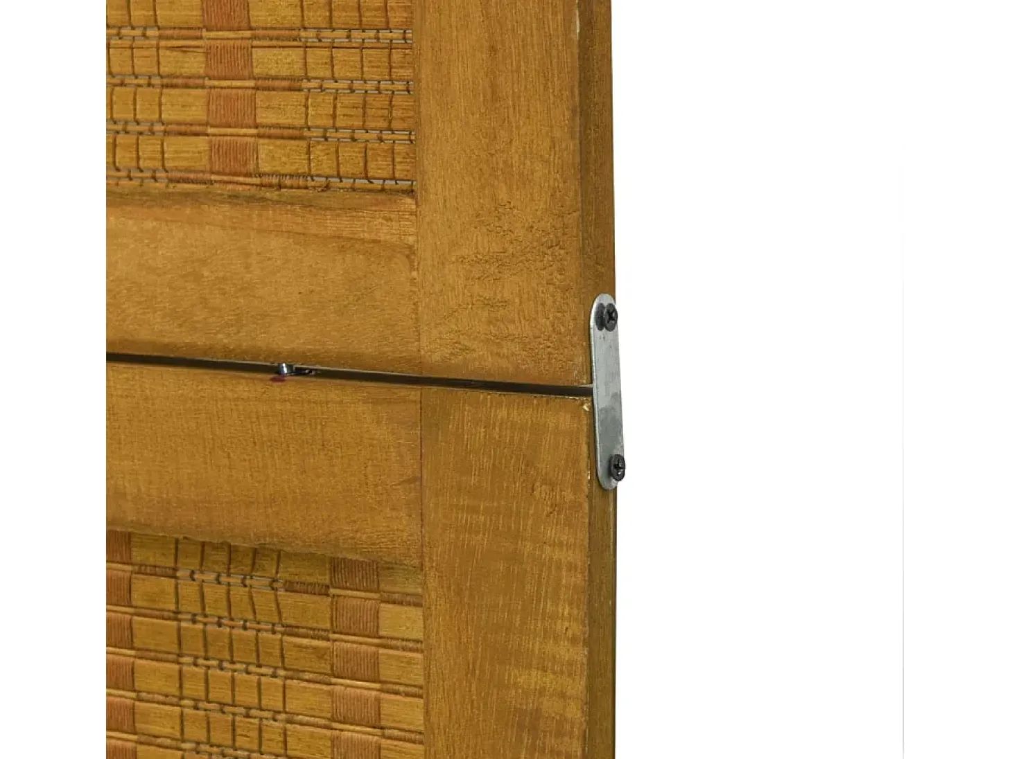 Tabique divisorio de 5 paneles en madera maciza de paulownia marrón