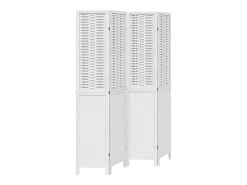 Tabique divisorio de 4 paneles en madera maciza de paulownia blanca