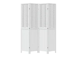 Tabique divisorio de 4 paneles en madera maciza de paulownia blanca