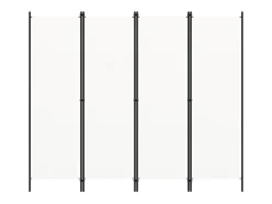 Tabique divisorio de 4 paneles Blanco 200x180 cm