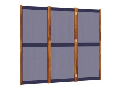 Tabique divisorio de 3 paneles azul oscuro 210x180 cm