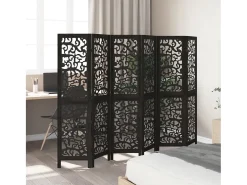 Tabique divisorio de 6 paneles en madera maciza de paulownia negra
