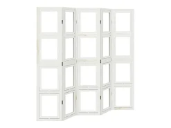 Tabique divisorio de 5 paneles en madera maciza de paulownia blanca
