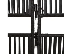 Tabique divisorio de 5 paneles de mimbre de resina negra