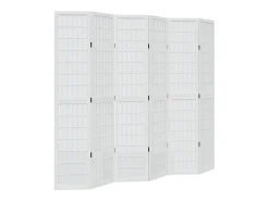 Tabique divisorio de 6 paneles en madera maciza de paulownia blanca