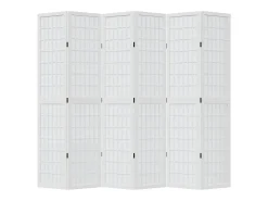 Tabique divisorio de 6 paneles en madera maciza de paulownia blanca