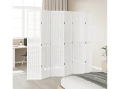 Tabique divisorio de 6 paneles en madera maciza de paulownia blanca