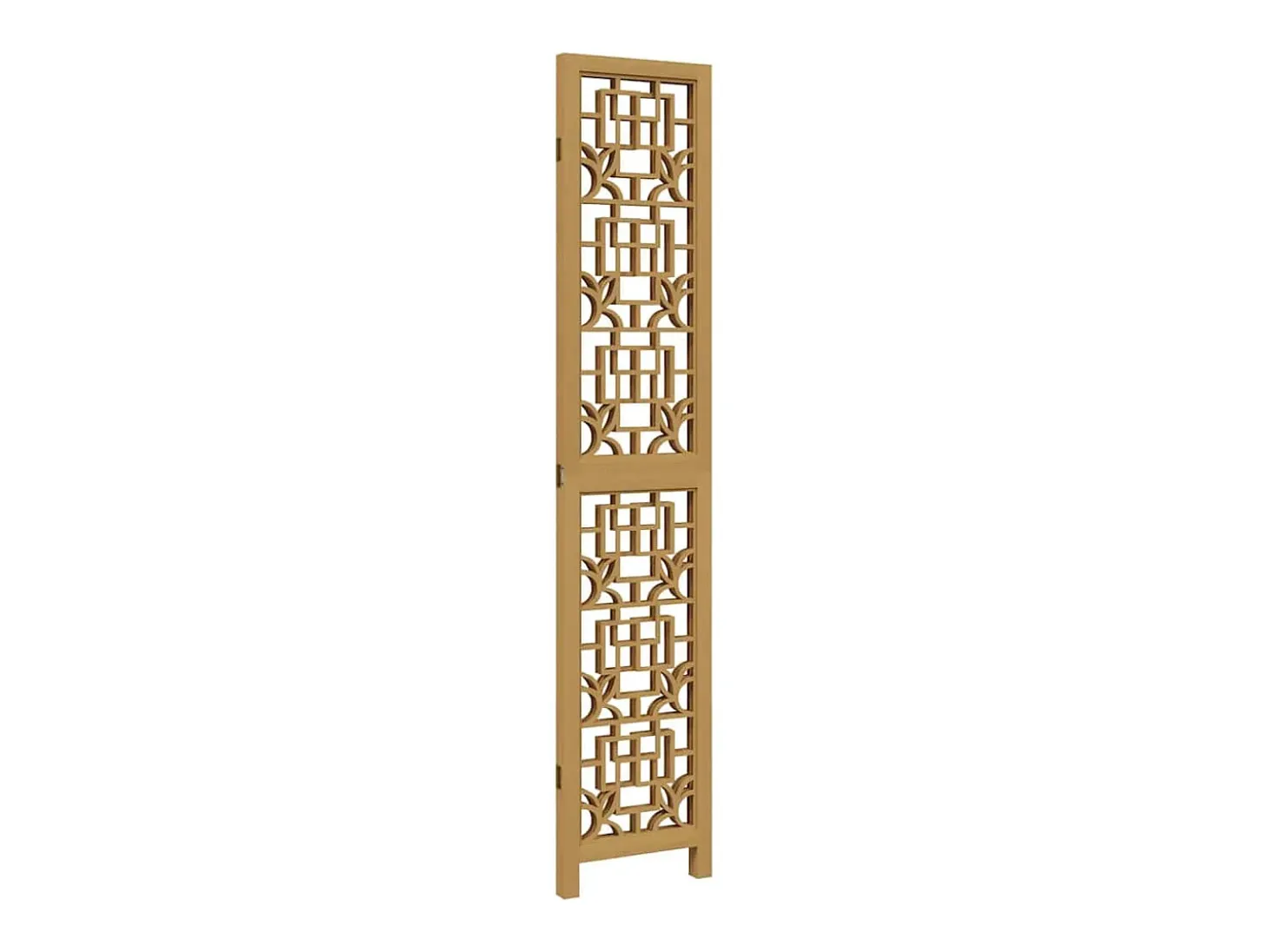Tabique divisorio de 3 paneles en madera maciza de paulownia marrón
