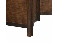 Tabique divisorio de 3 paneles en marrón oscuro fabricado en paulownia maciza