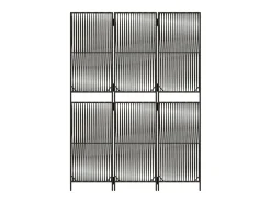 Tabique divisorio de mimbre de resina gris de 3 paneles