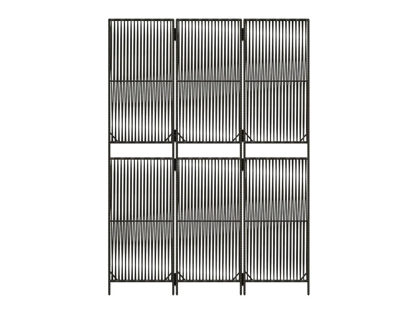 Tabique divisorio de mimbre de resina gris de 3 paneles