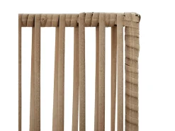 Tabique divisorio de mimbre de resina beige de 6 paneles