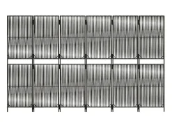 Tabique divisorio de mimbre de resina gris de 6 paneles