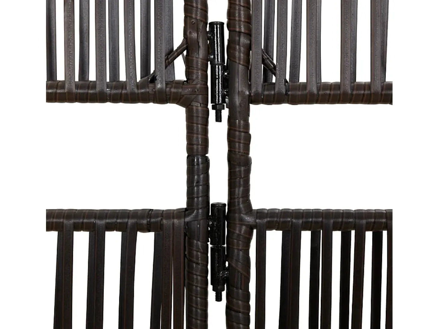Tabique divisorio de mimbre de resina gris de 4 paneles