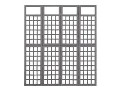 Tabique divisorio/celosía de 4 paneles de madera maciza de abeto