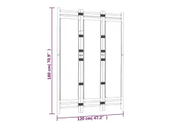 Tabique plegable 3 paneles 120 cm Bambú y Lona