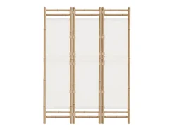 Tabique plegable 3 paneles 120 cm Bambú y lona