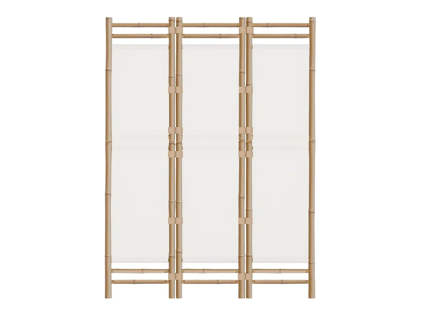 Tabique plegable 3 paneles 120 cm Bambú y lona