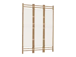 Tabique plegable 3 paneles 120 cm Bambú y lona