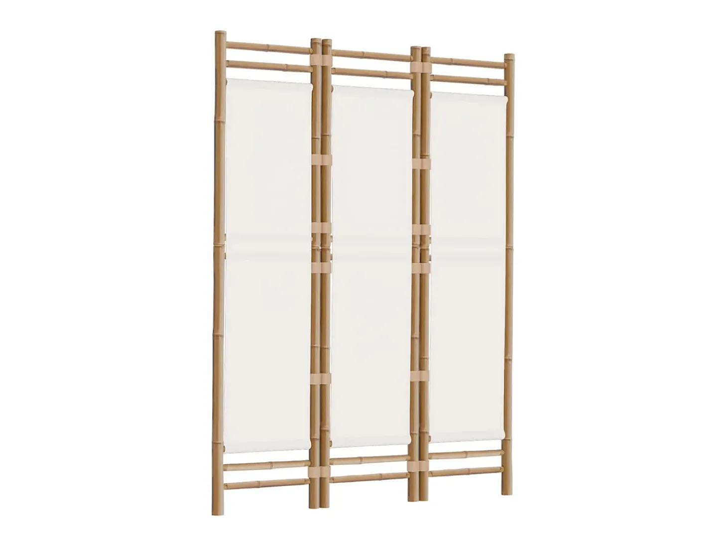 Tabique plegable 3 paneles 120 cm Bambú y lona