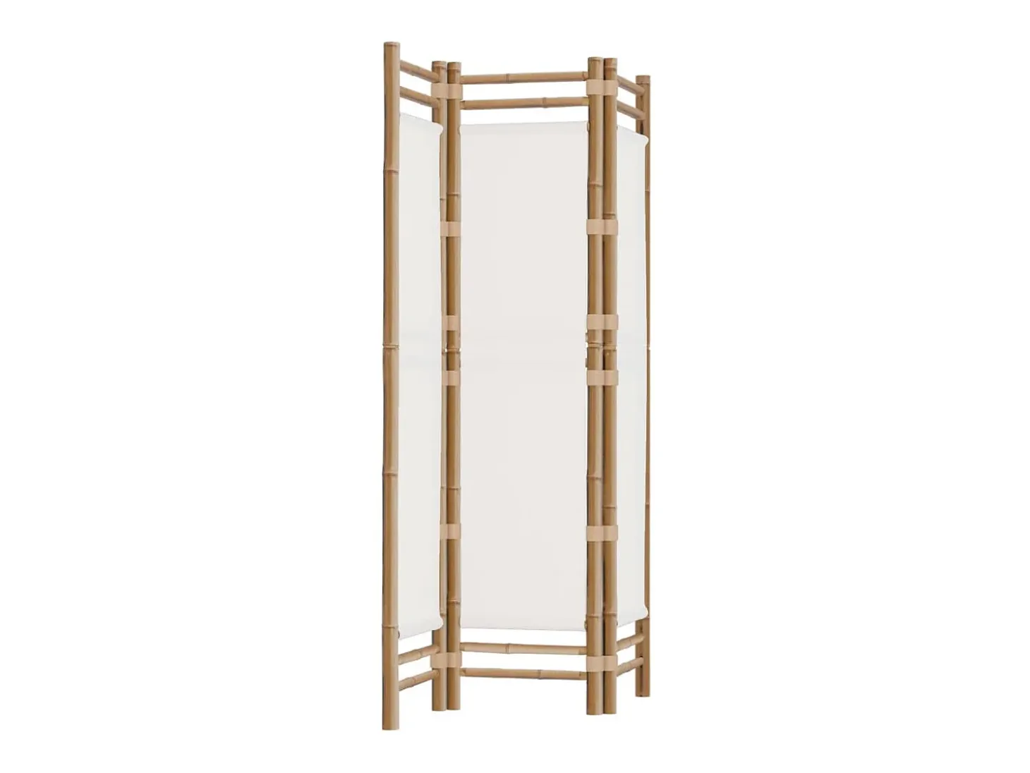 Tabique plegable 3 paneles 120 cm Bambú y lona