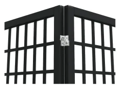 Tabique plegable 4 paneles 160x170 cm Negro