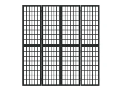 Tabique plegable 4 paneles 160x170 cm Negro