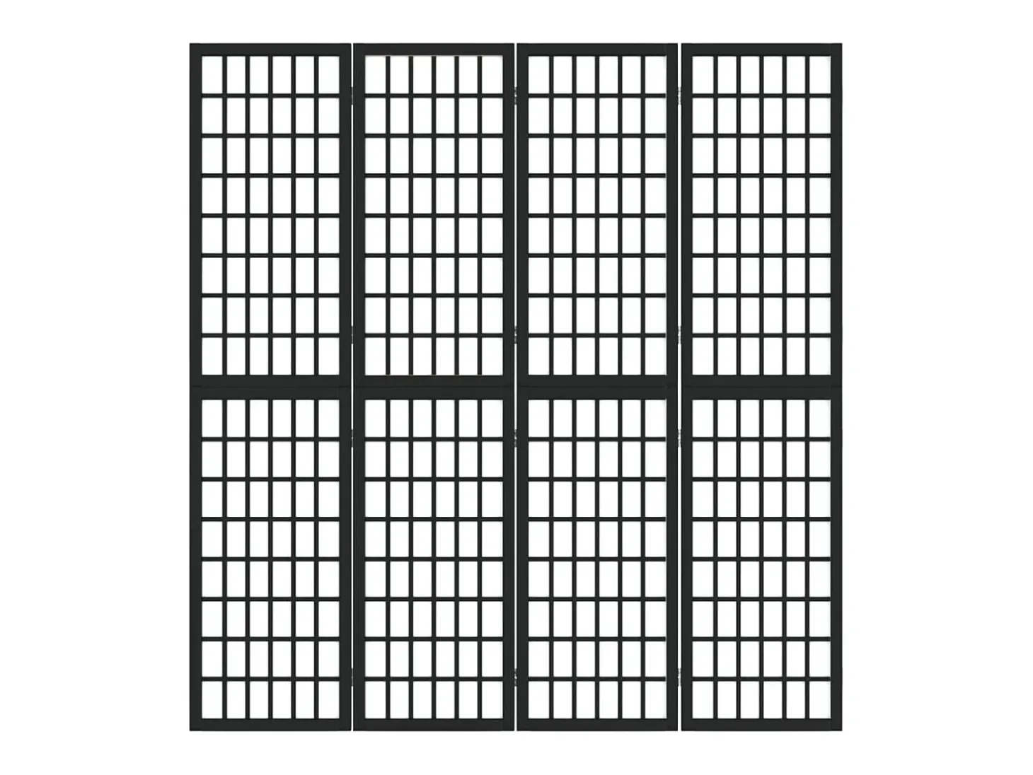 Tabique plegable 4 paneles 160x170 cm Negro