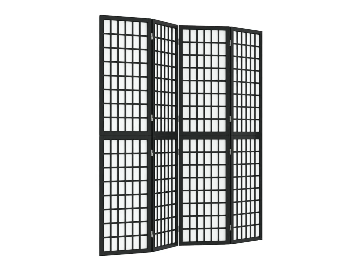 Tabique plegable 4 paneles 160x170 cm Negro